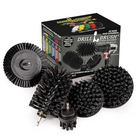 Drill Brush Power Scrubber By Useful Products 5 in W 7 in L Brush, Black K-S-E542J-QC-DB